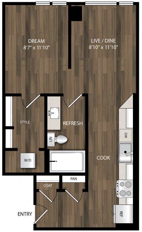 Portland Astoria Apartments in Portland, Oregon S2 Floor Plan